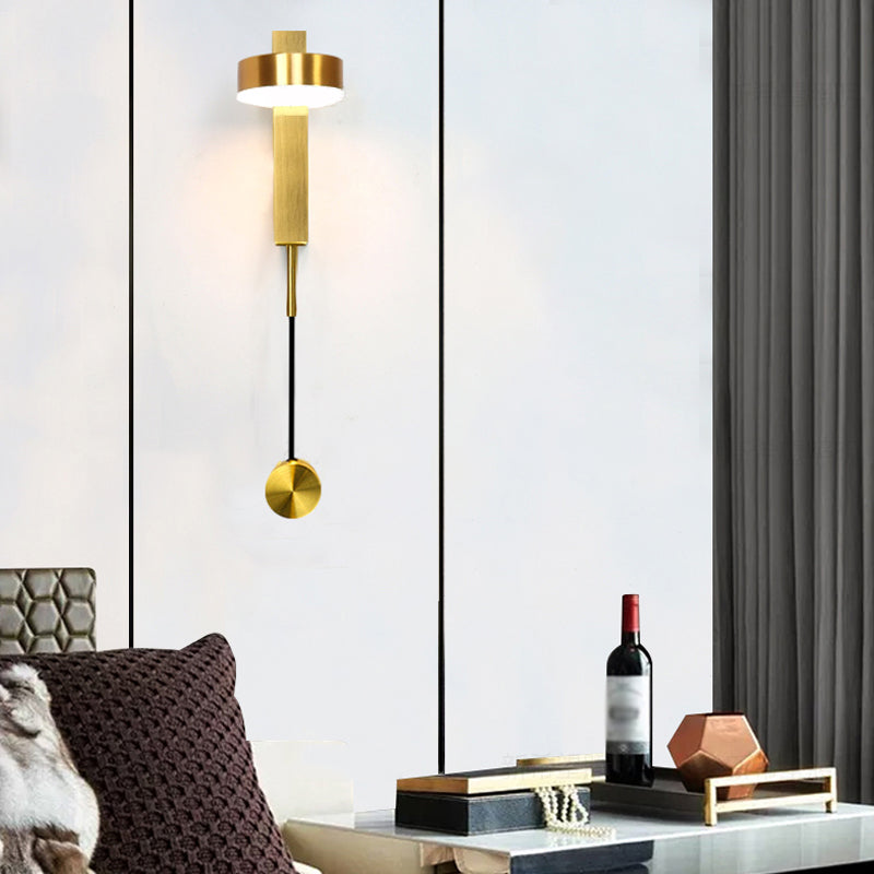 Round Shade Metal Wall Sconce Modern Style 1 Light Wall Mount Light Fixture