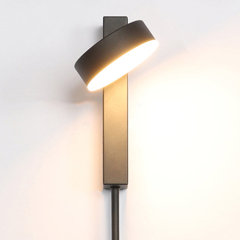 Round Shade Metal Wall Sconce Modern Style 1 Light Wall Mount Light Fixture