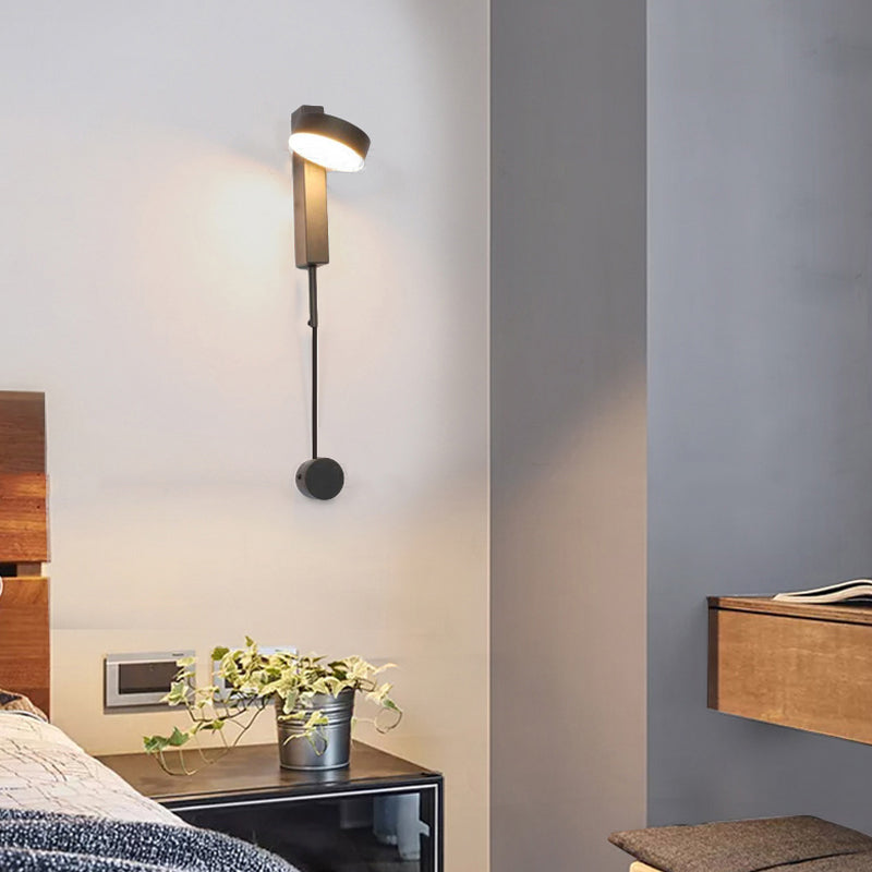 Round Shade Metal Wall Sconce Modern Style 1 Light Wall Mount Light Fixture