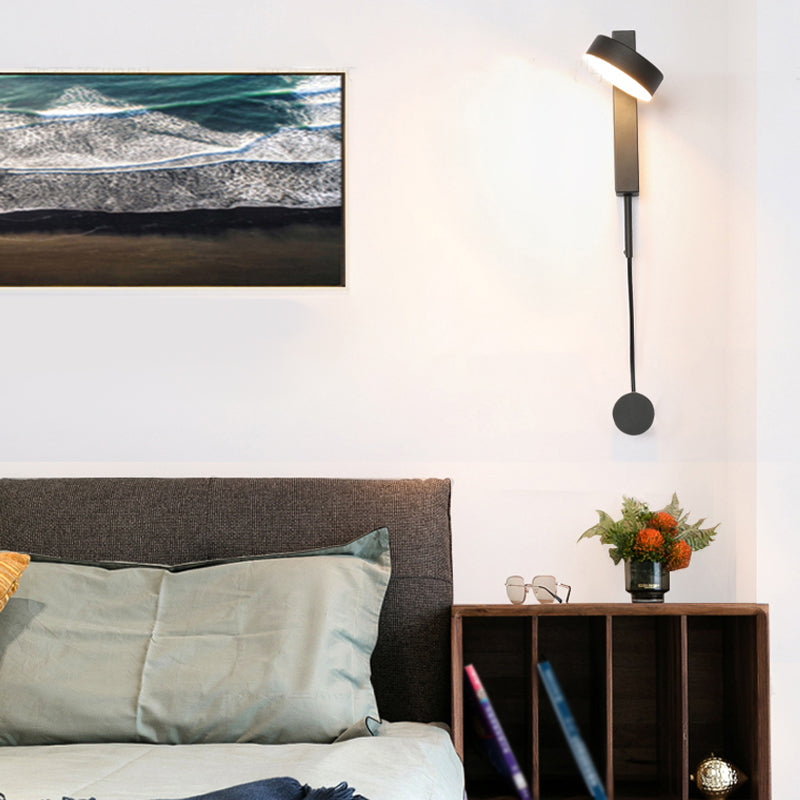 Round Shade Metal Wall Sconce Modern Style 1 Light Wall Mount Light Fixture