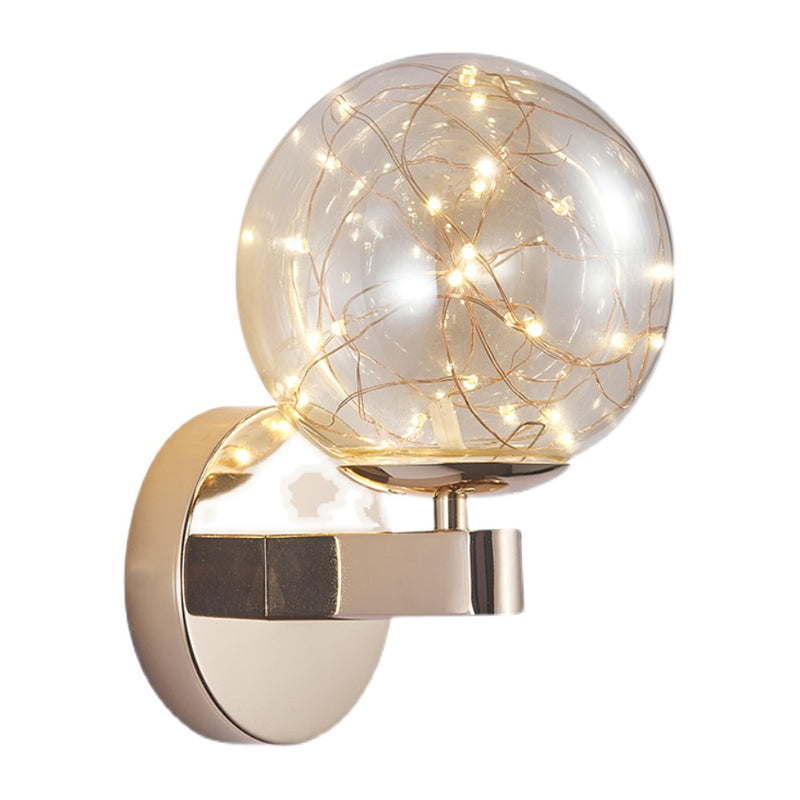 Modern Style Sphere Sconce Light Fixtures Metal 1 Light Wall Mounted Lighting