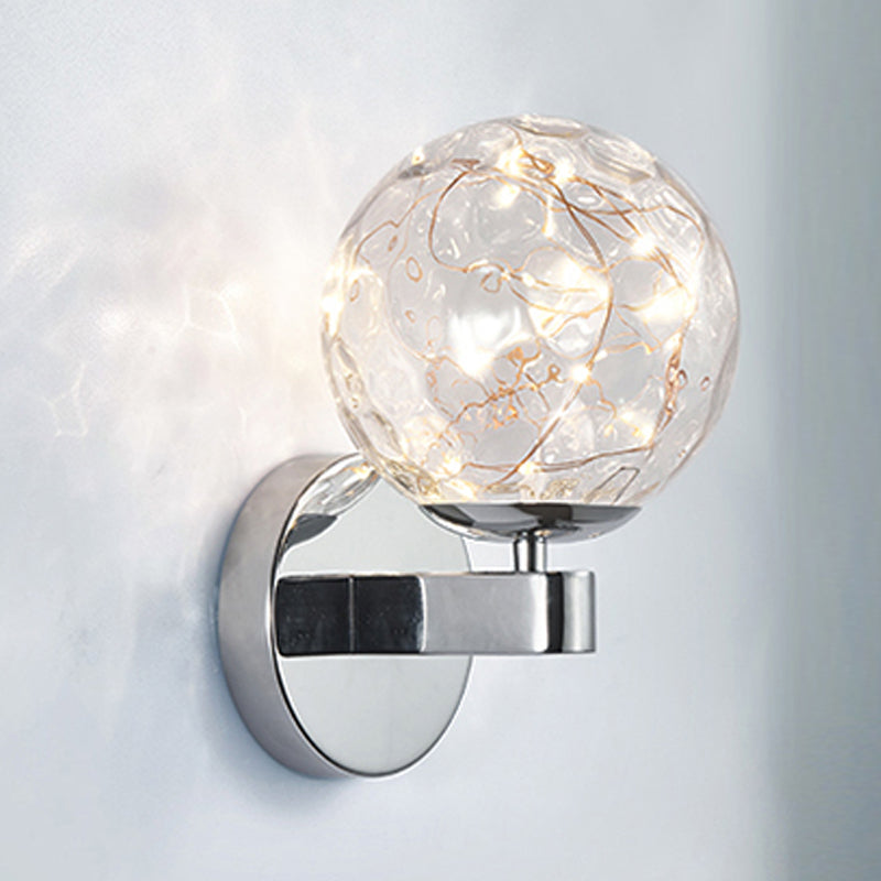 Modern Style Sphere Sconce Light Fixtures Metal 1 Light Wall Mounted Lighting