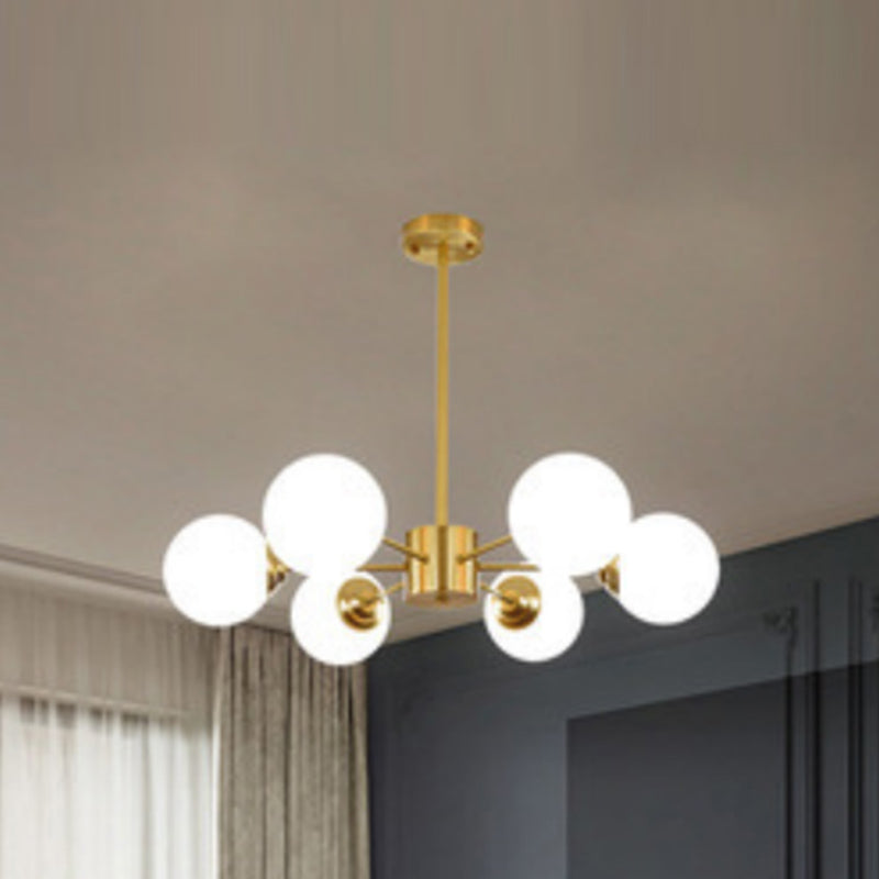 Ball Hanging Light Kit Modern Style Glass Multi Lights Chandelier Lamp