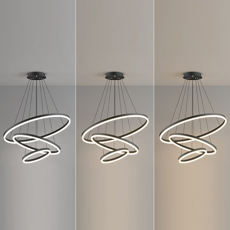3-Tier Modern Style Chandelier Lighting Fixtures Metal Hanging Chandelier