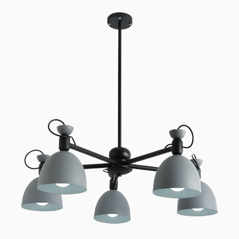 Multi Light Bowl Branch Hanging Lights Modern Macaron Style Metal Hanging Lighting