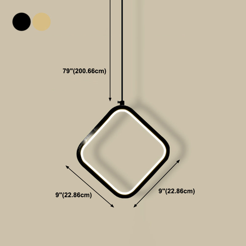 Geometry Shape Metal Hanging Light Modern Style 1-Light Hanging Light Fixture