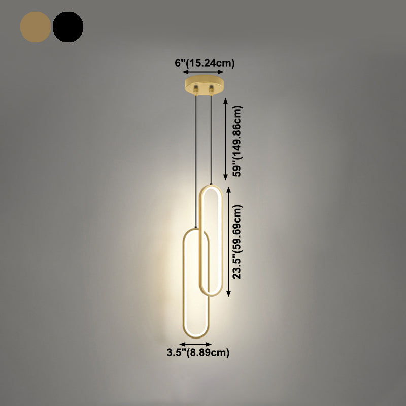 Linear Shape Metal Hanging Lights Modern Style Hanging Light Fixtures