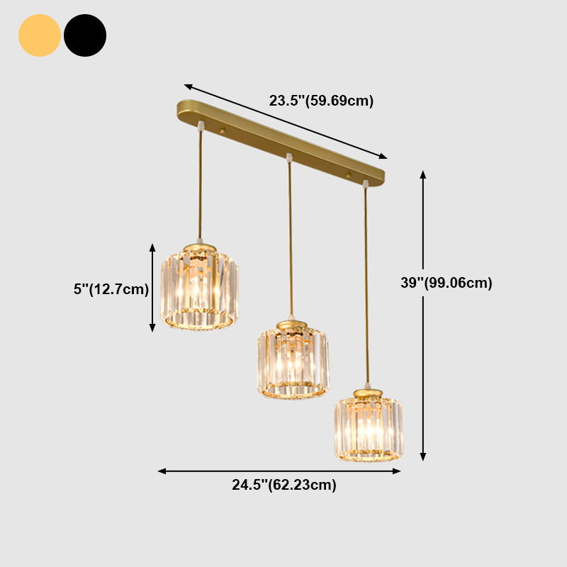 Modern Style Geometry Shape Hanging Lights Crystal Hanging Light Fixtures