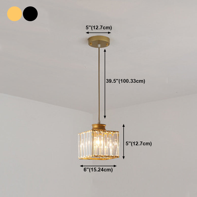 Modern Style Geometry Shape Hanging Lights Crystal Hanging Light Fixtures