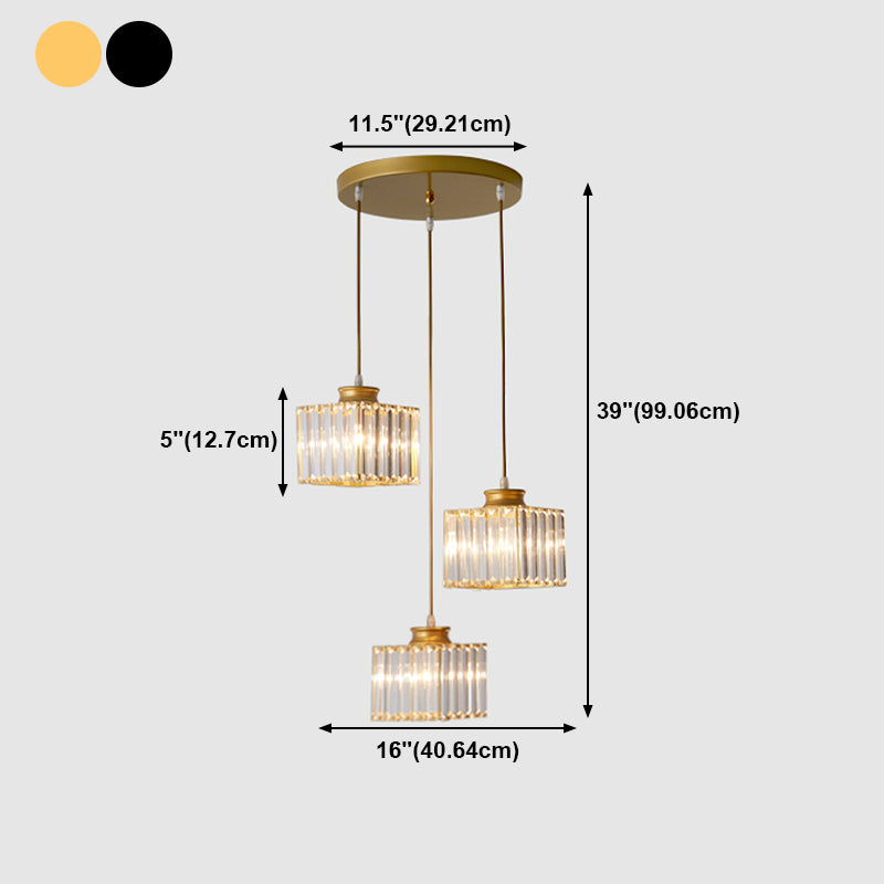 Modern Style Geometry Shape Hanging Lights Crystal Hanging Light Fixtures