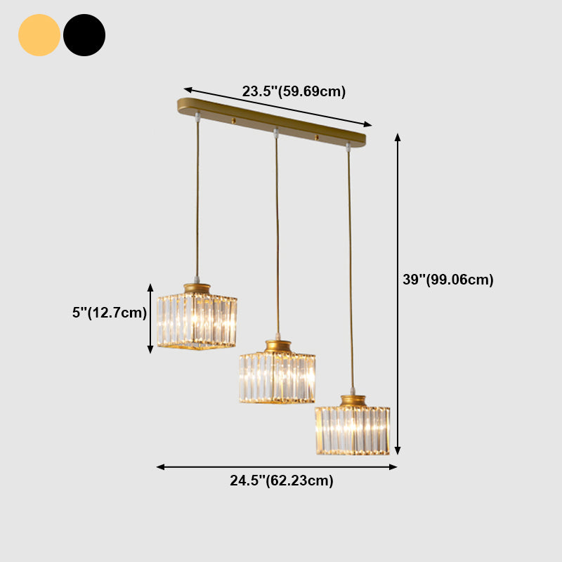 Modern Style Geometry Shape Hanging Lights Crystal Hanging Light Fixtures