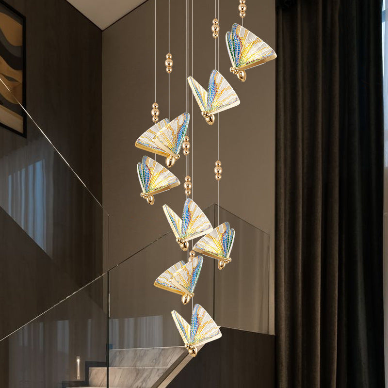 Butterfly Shape Hanging Lighting Modern Style Metal 1 Light Hanging Lamp for Living Room