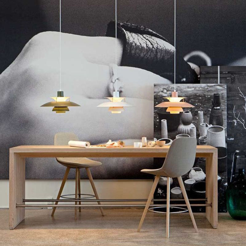 Hanging Light Fixture Metal Nordic Style LED Pendant Lighting for Dining Room