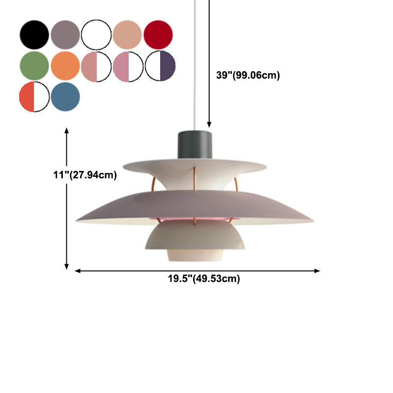 Hanging Light Fixture Metal Nordic Style LED Pendant Lighting for Dining Room