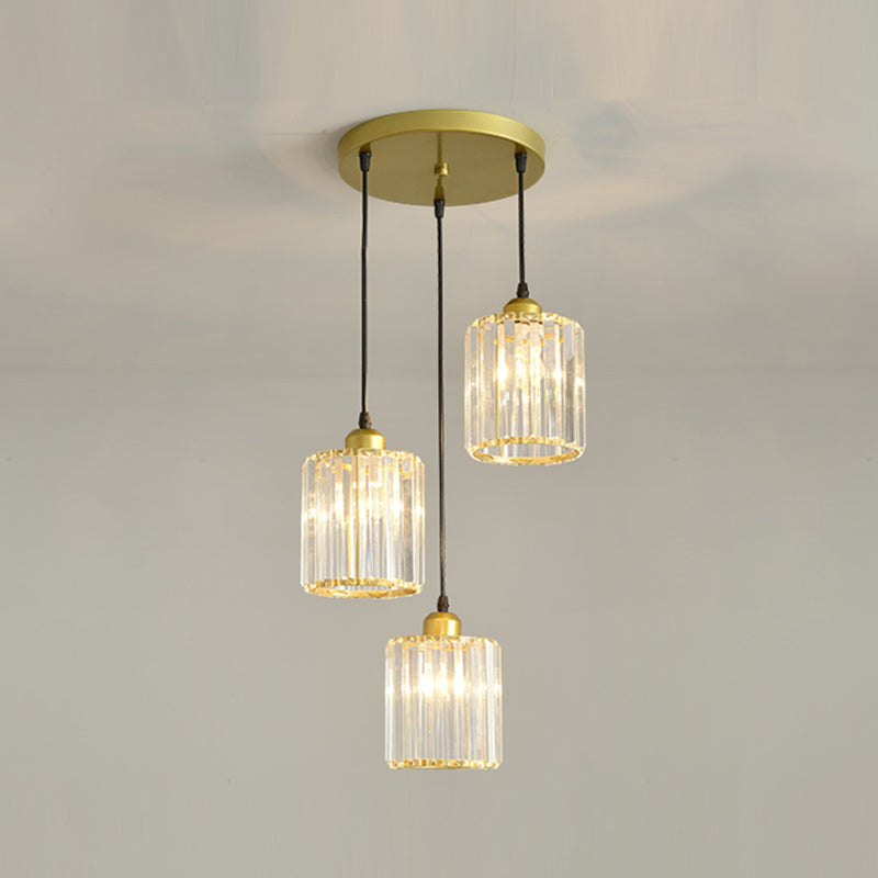 Contemporary Cube Pendant Light Glass Multi Light Hanging Pendant for Living Room