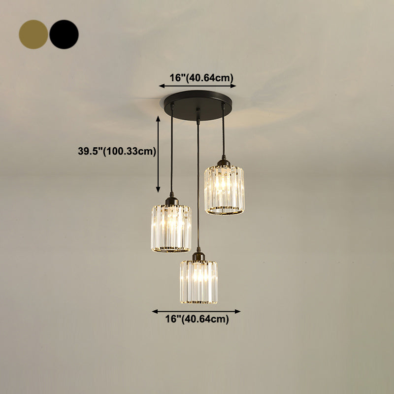 Contemporary Cube Pendant Light Glass Multi Light Hanging Pendant for Living Room