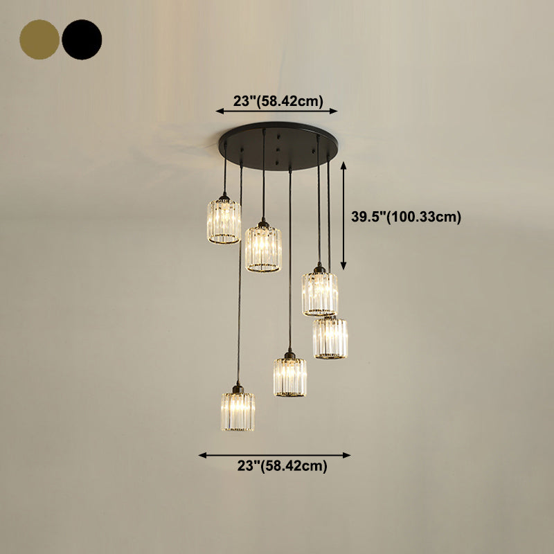Contemporary Cube Pendant Light Glass Multi Light Hanging Pendant for Living Room