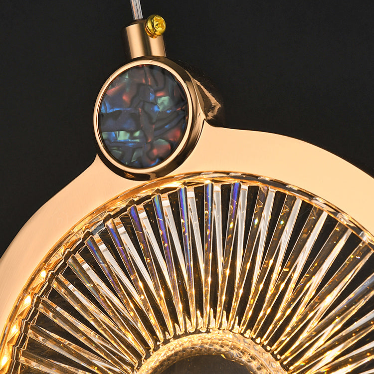 Round Shape Hanging Lights Modern Style Metal Hanging Light Fixtures in Gold