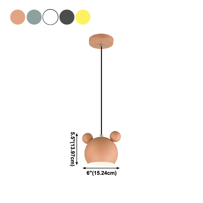 Metal Mickey Shade Hanging Lights Modern Macaron Style 1 Light Hanging Mount Fixture for Bedroom
