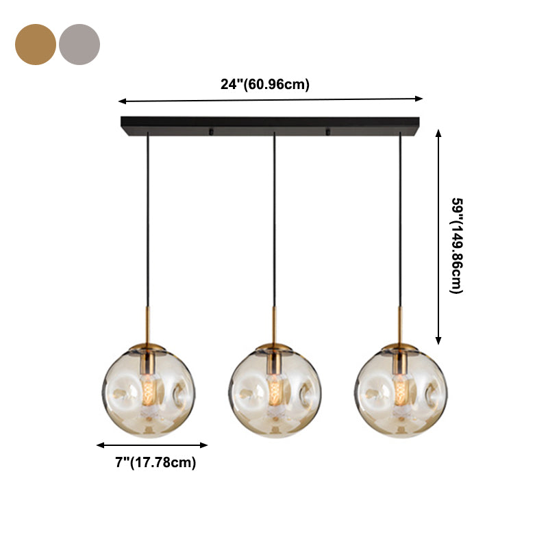 Contemporary Down Mini Pendant Glass Global Hanging Ceiling Light with 1 Light