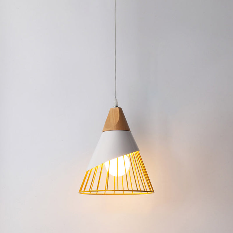 Metal Cone Shade Hanging Lights Modern Macaron Style 1 Head Hanging Mount Fixture for Restaurant