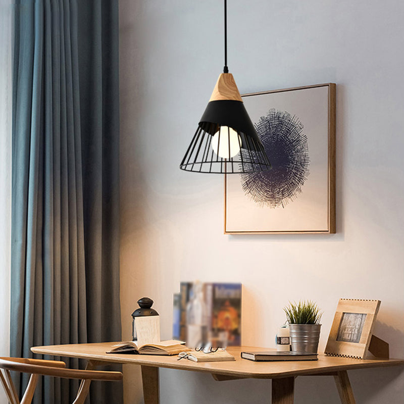 Metal Cone Shade Hanging Lights Modern Macaron Style 1 Head Hanging Mount Fixture for Restaurant