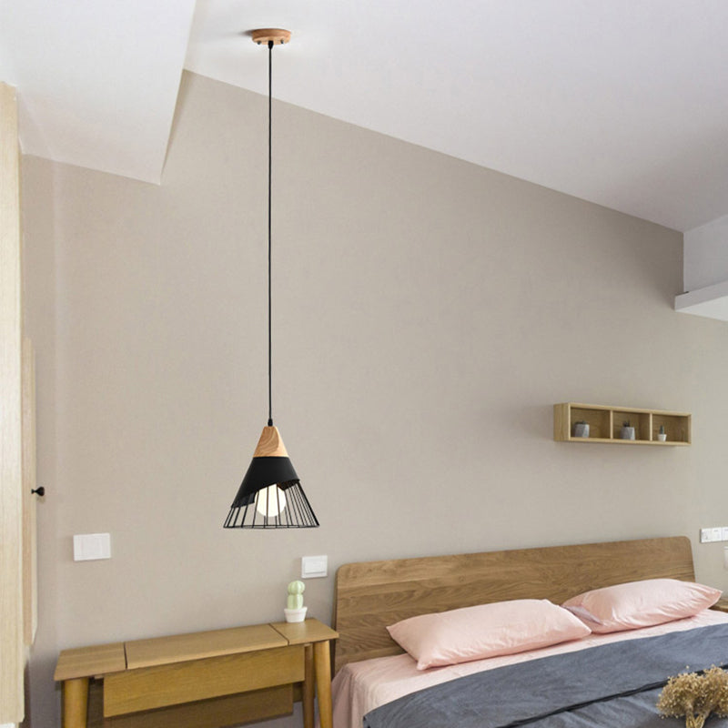 Metal Cone Shade Hanging Lights Modern Macaron Style 1 Head Hanging Mount Fixture for Restaurant