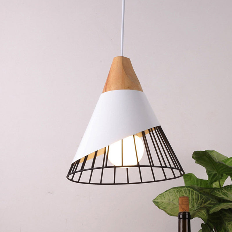Metal Cone Shade Hanging Lights Modern Macaron Style 1 Head Hanging Mount Fixture for Restaurant
