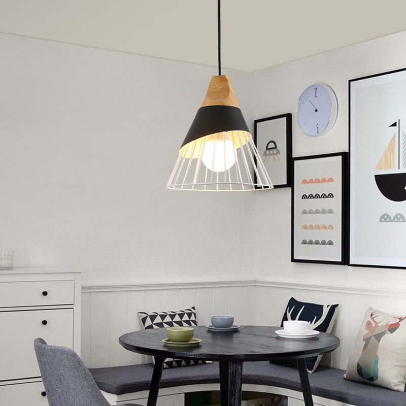 Metal Cone Shade Hanging Lights Modern Macaron Style 1 Head Hanging Mount Fixture for Restaurant