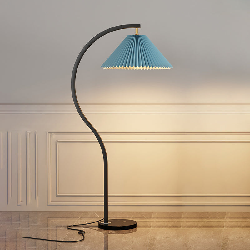 Nordic Style Floor Lamp Burlap Shade 1 Light Floor Light for Living Room