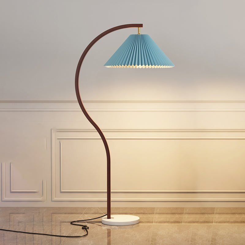 Nordic Style Floor Lamp Burlap Shade 1 Light Floor Light for Living Room