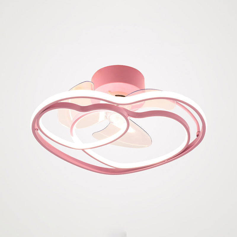 Kid's Ceiling Mount Lamp LED Ceiling Fan Light with Plastic for Living Room