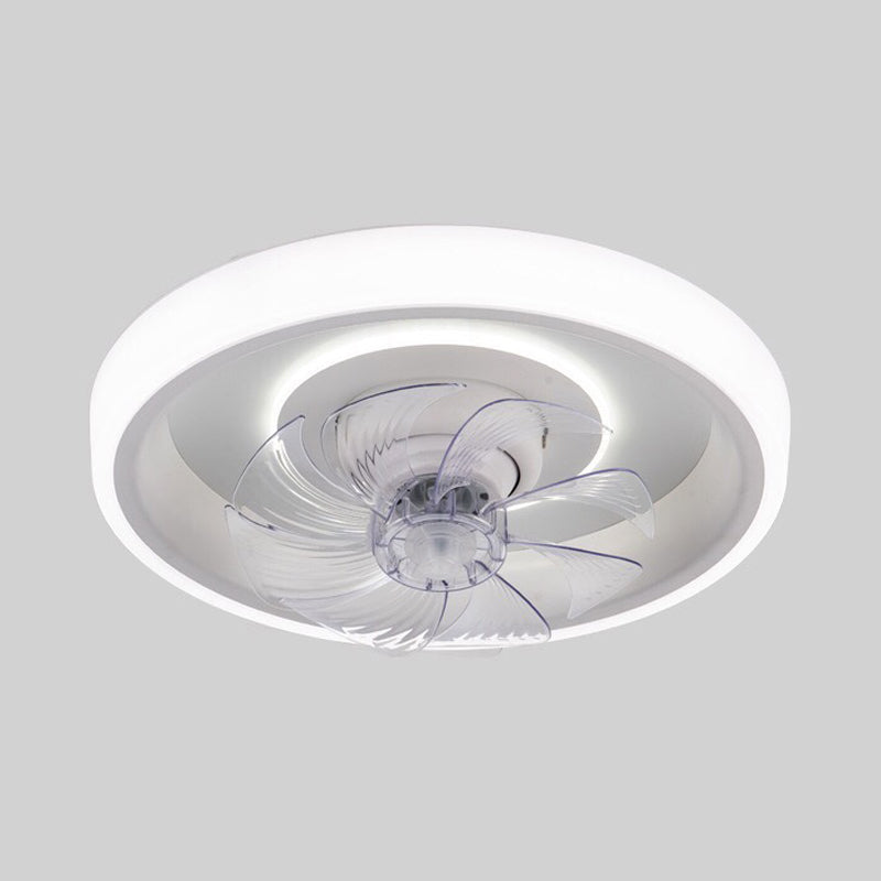 Nordic Style Ceiling Fan Lamp Circle Shape Colorful LED Ceiling Fan Light for Living Room
