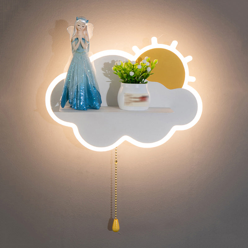 Modern Style Cloud Shaped Sconce Light Fixtures Metal 1 Light Wall Mounted Lighting