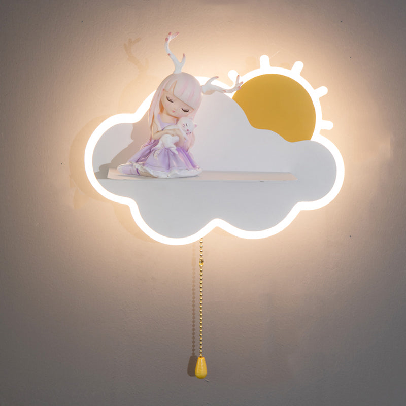 Modern Style Cloud Shaped Sconce Light Fixtures Metal 1 Light Wall Mounted Lighting