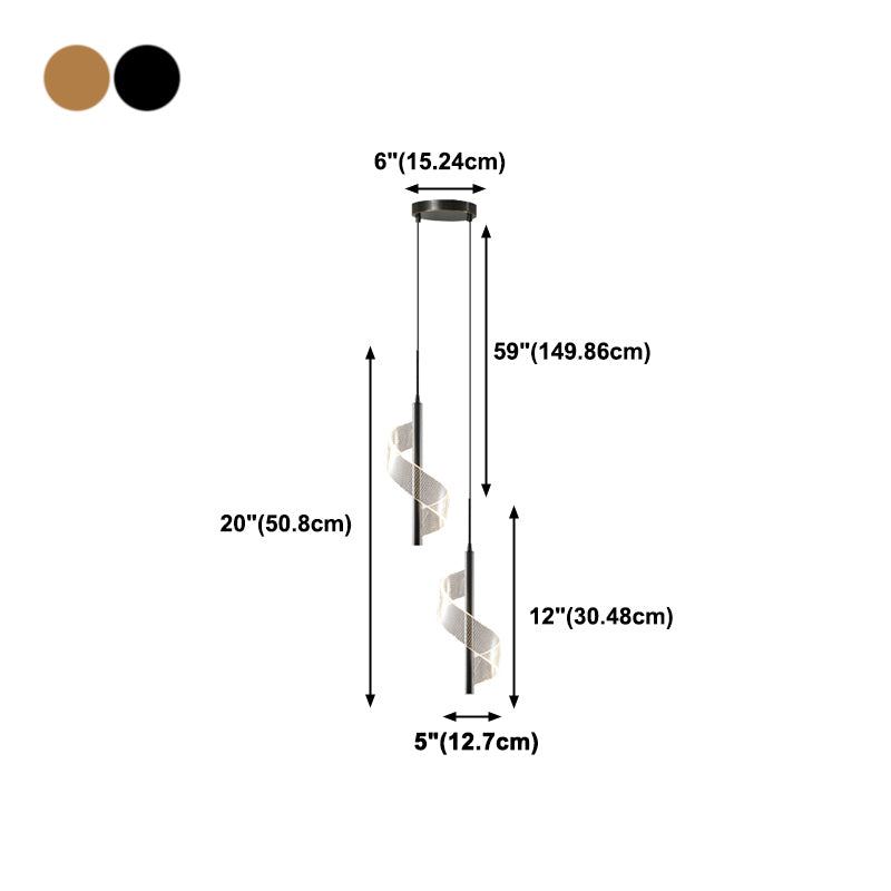 Minimalism Iron Pendant Light Strip Shape Ceiling Lamp with Acrylic Shade for Living Room