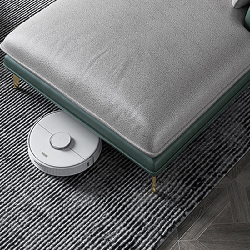 Pillow Top Arm Faux Leather Sofa and Chaise L-Shape Sectional with Storage for Apartment