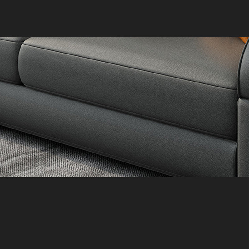 Modern Cushion Back Sectional Sofa 33.46"High Sloped Arms Sectionals with Storage, Grey