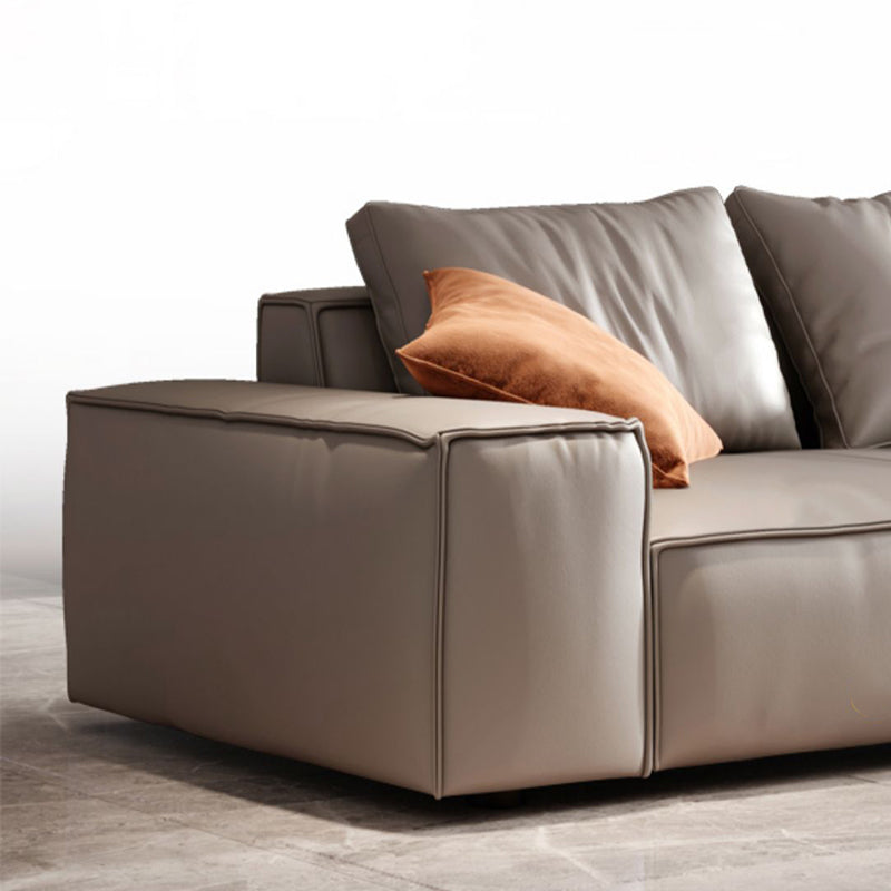 Genuine Leather Pillowed Back Cushions Sofa and Sectional with Wear Resistant