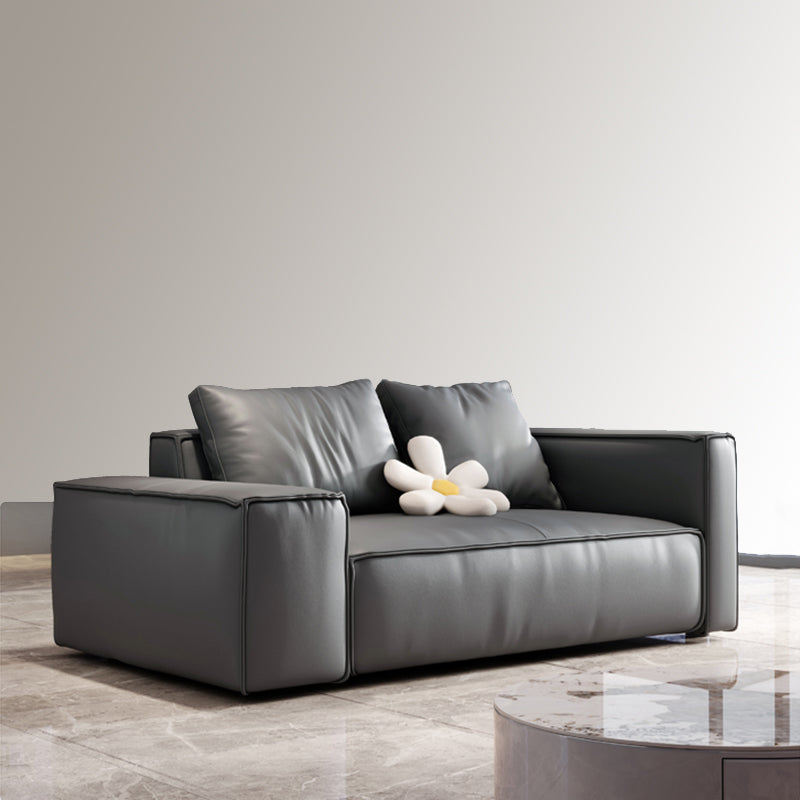 Genuine Leather Pillowed Back Cushions Sofa and Sectional with Wear Resistant