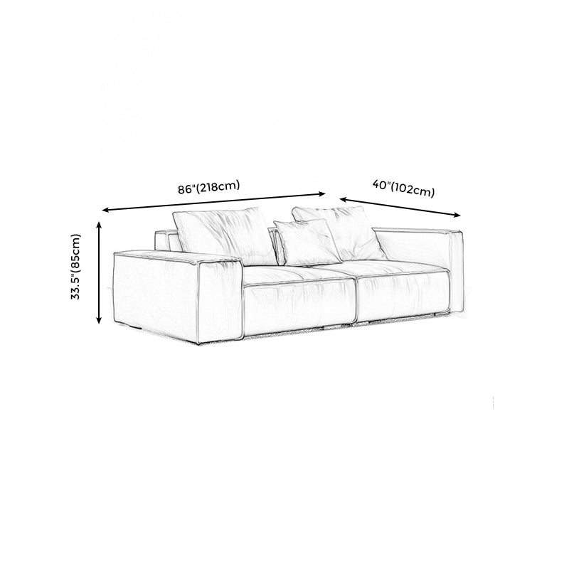 Genuine Leather Pillowed Back Cushions Sofa and Sectional with Wear Resistant