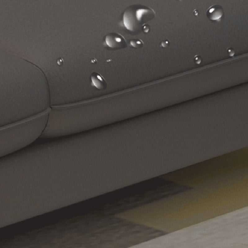 Stain-Resistant Pillowed Back Cushions Sectional Square Arm Sofa with Ottoman Included