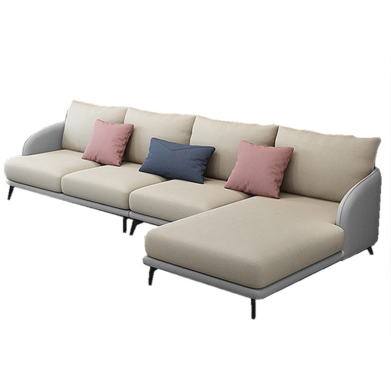 126"L √ó 67"W Faux Leather Sofa and Chaise Cushion Back Sectional with Sloped Arms