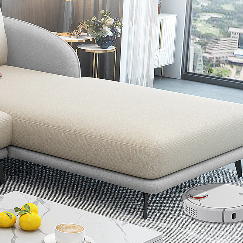 126"L √ó 67"W Faux Leather Sofa and Chaise Cushion Back Sectional with Sloped Arms