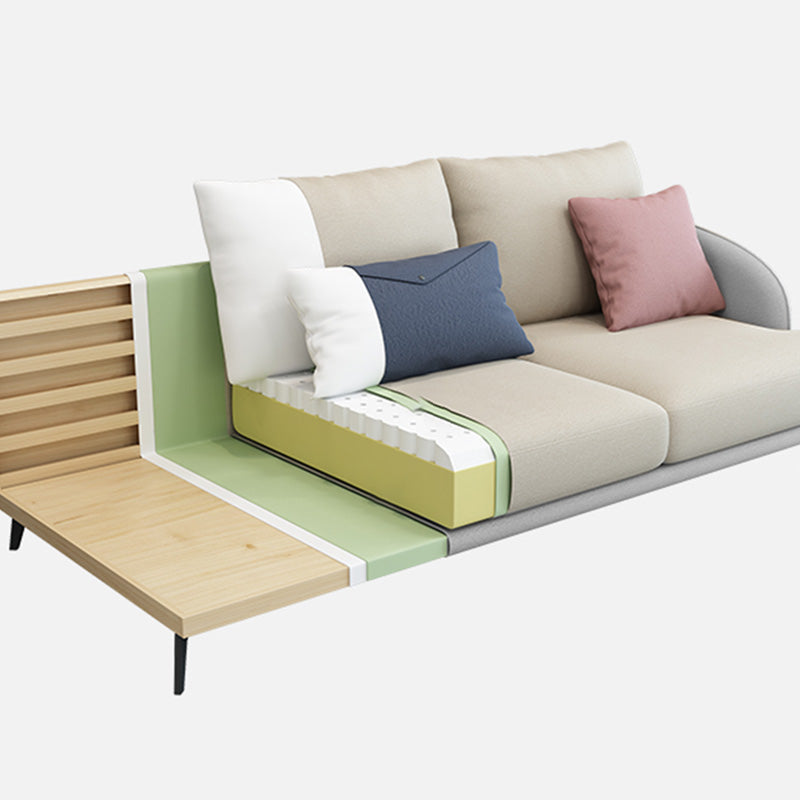 126"L √ó 67"W Faux Leather Sofa and Chaise Cushion Back Sectional with Sloped Arms