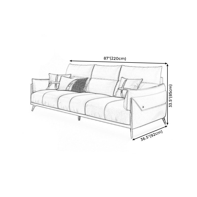 Green Modern Genuine Leather Cushion Back Sofa/Sectional with Wear-Resisting