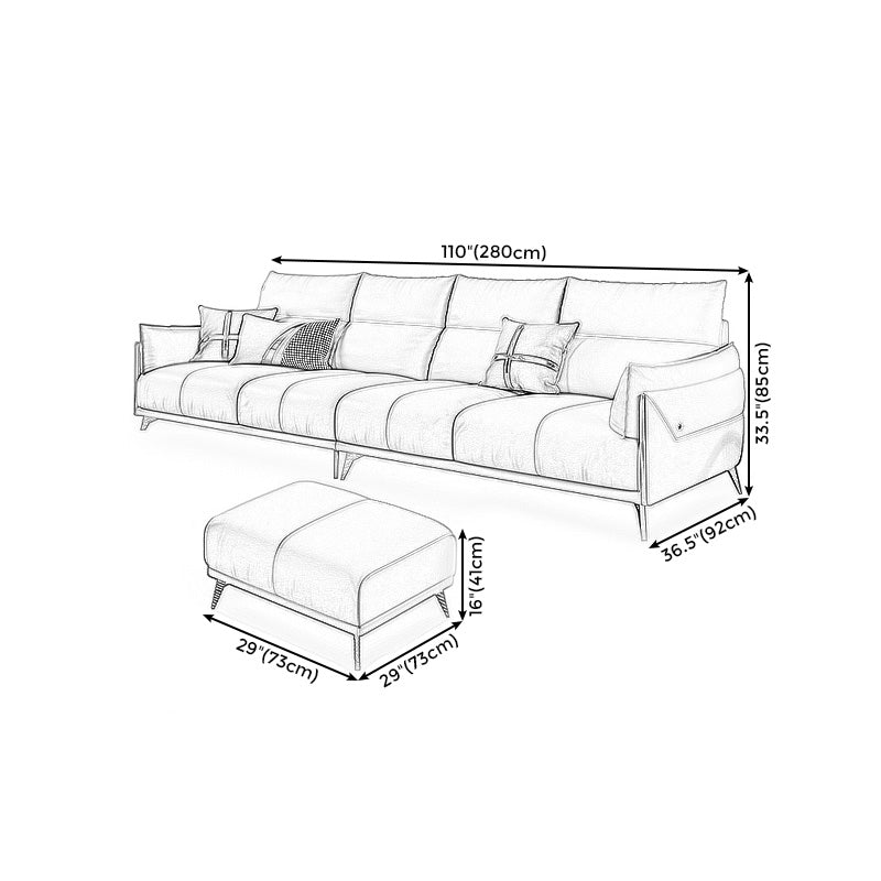 Green Modern Genuine Leather Cushion Back Sofa/Sectional with Wear-Resisting