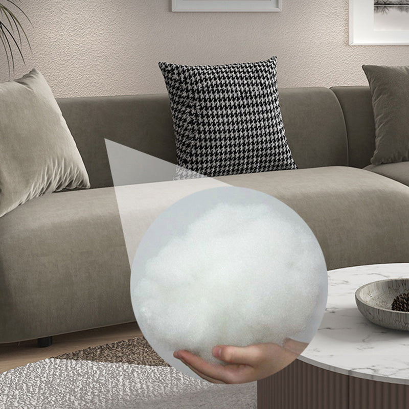 Dark Gray Flared Arm Sectional Contemporary Tight Back Curved Sofa for Living Room