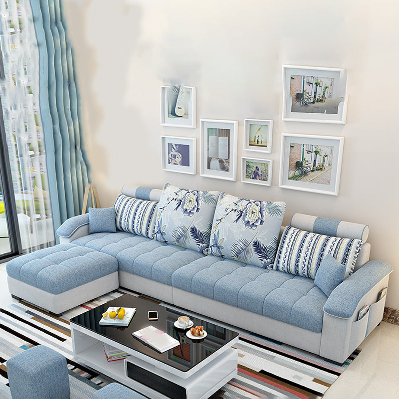 Modern L-Shape Sectionals 31.5"H High Back Sofa with Storage