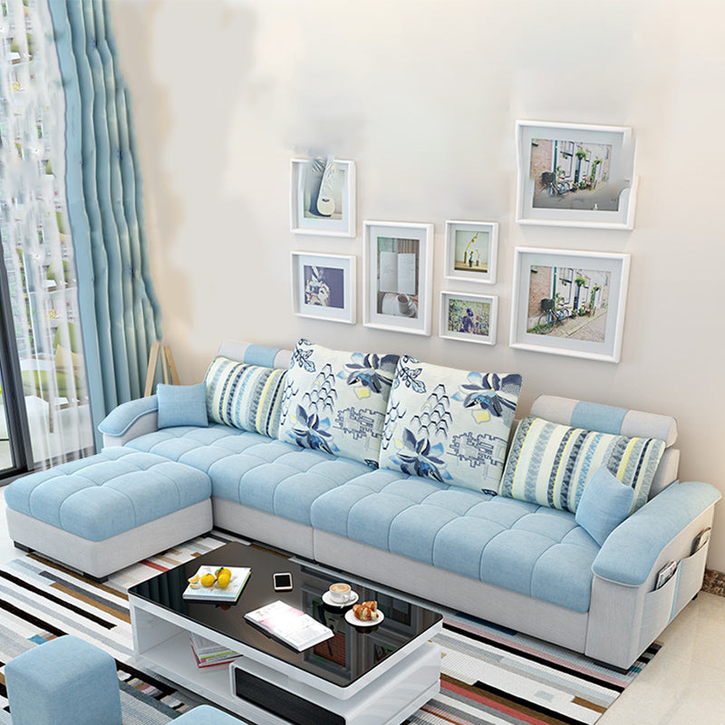 Modern L-Shape Sectionals 31.5"H High Back Sofa with Storage